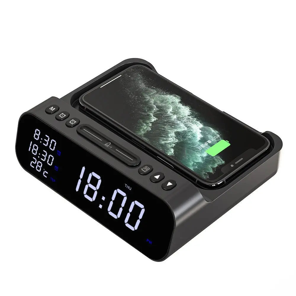 15W Three-in-one Wireless Charger Temperature Tester Multi Alarm Clock Fast Charging Mobile Phone Usb Charger Charging Station Advibe Studio