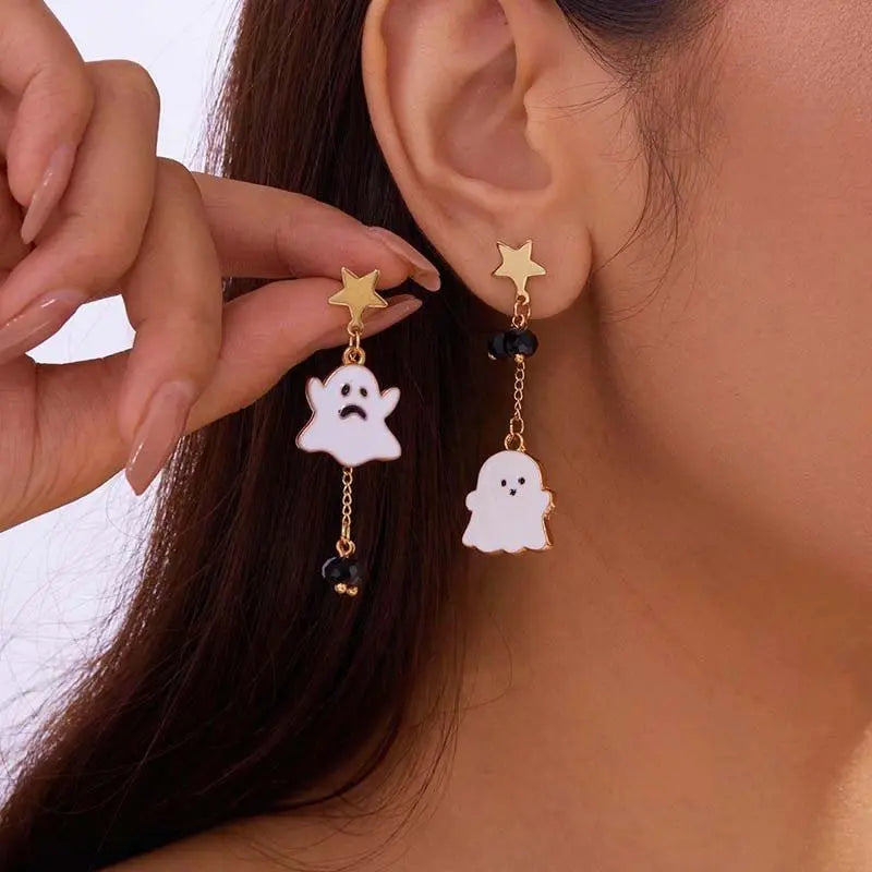 Dark Style Halloween Spider Web Earrings Bat Ghost Asymmetric Halloween Advibe Studio