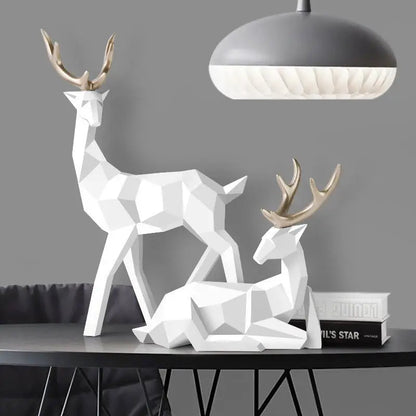 Deers Sculpture Resin Deer Statue Decoration Home Decor Statues Deer Figurines Modern Decoration Deers Table Ornament Advibe Studio