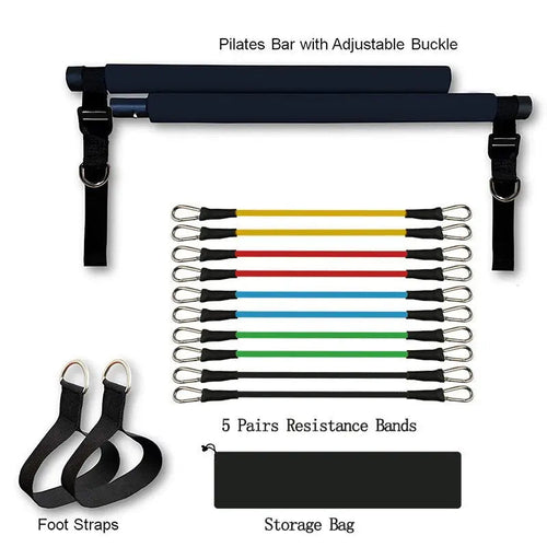 Fitness Yoga Pilates Bar Portable Gym Accessories Sport Elastic Bodybuilding Resistance Bands For Home Trainer Workout Equipment Advibe Studio