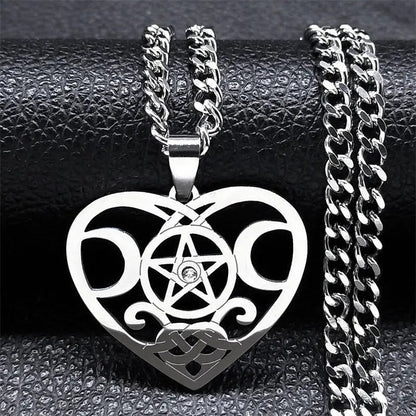 Stainless Steel Triple Moon Five-pointed Star Pendant Ornaments Advibe Studio
