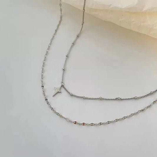 Women's Double-layer Twin Titanium Steel Necklace Advibe Studio